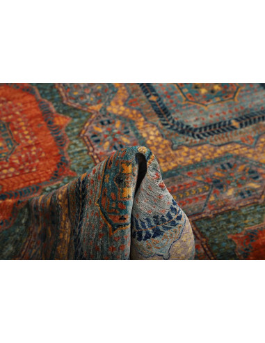 Rug Mamlouk Pakistan 202x302 Slate Blue Burnt O