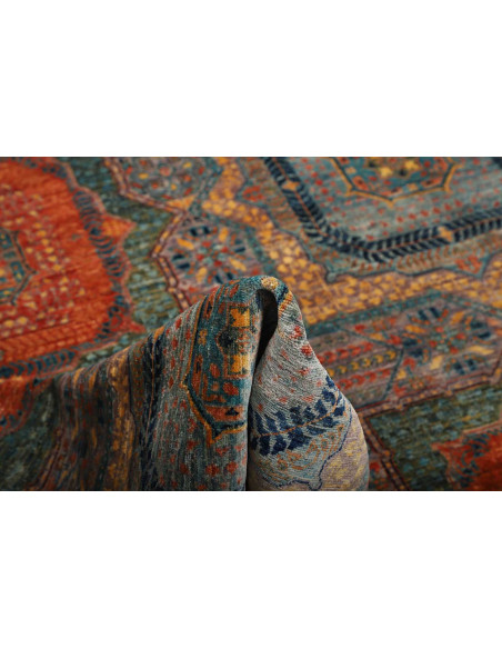Rug Mamlouk Pakistan 202x302 Slate Blue Burnt O