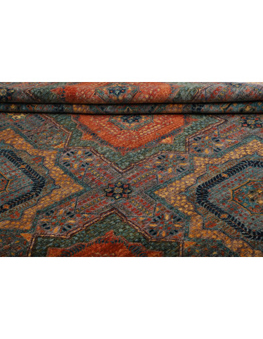 Rug Mamlouk Pakistan 202x302 Slate Blue Burnt O