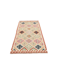 Tappeto Kilim Afghanistan beige bianco 99x200 2