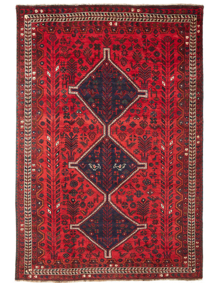 Shiraz 208x305 Cm Shiraz, Persia, Lana Cardata A Mano,