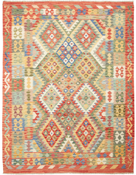 Kilim 183x243 Cm Kilim Afghanistan Lana Cardata A Mano