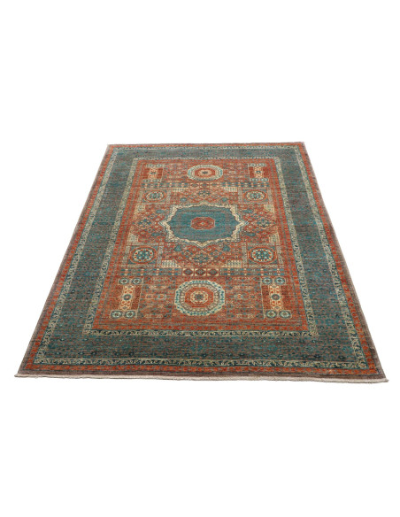 Rug Mamlouk Pakistan 128x178 Terracotta Teal