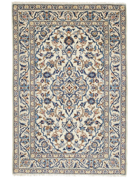 Rug Kashan Fine Persia 100x150 Cream Blue