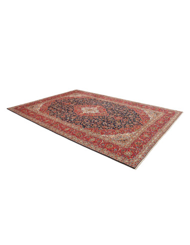 Hand Made Rug Kashan Persia 250x357 Red Blue