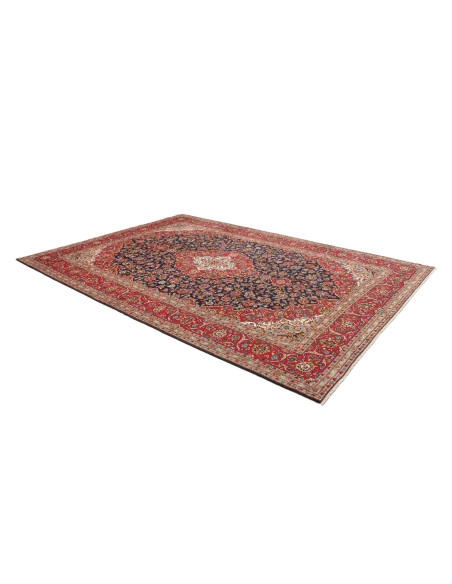 Hand Made Rug Kashan Persia 250x357 Red Blue