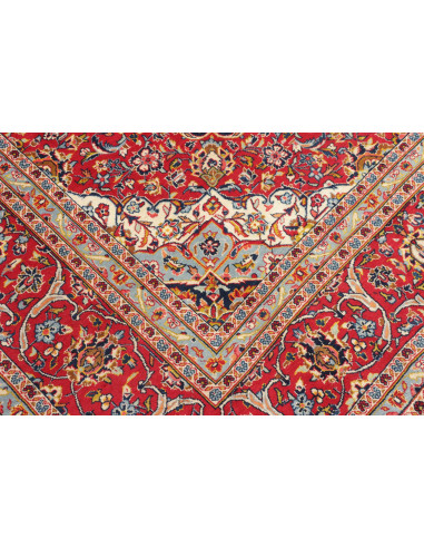 Hand Made Rug Kashan Persia 250x357 Red Blue