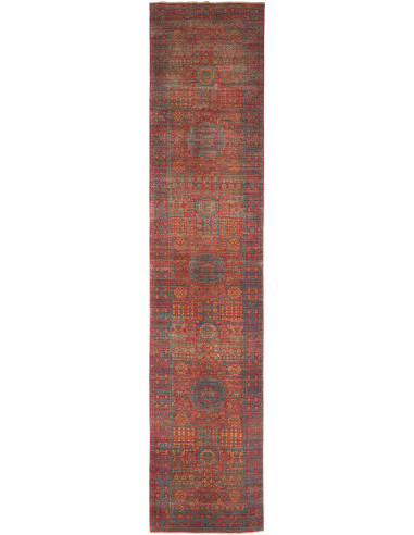 Rug Mamlouk Pakistan 82x391 Terracotta Red Blue