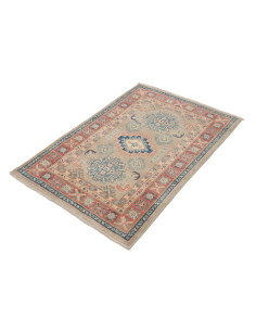 Rug Kazak Afghanistan maroon beige 82x116 2