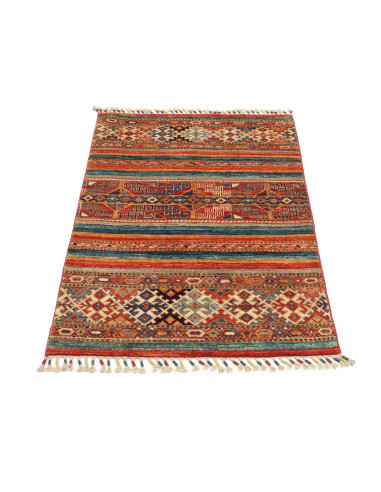 Rug Samarkand Pakistan red yellow 79x115