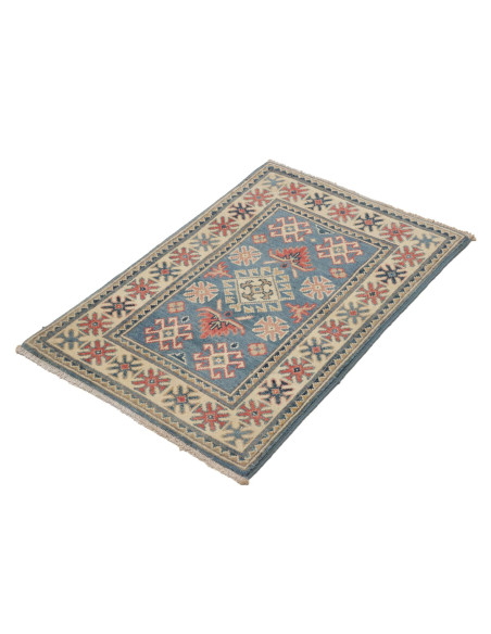 Tappeto Kazak Afghanistan marrone azzurro 61x89