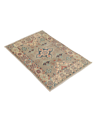 Rug Kazak Afghanistan maroon grey 63x91