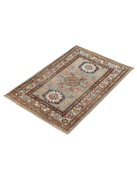 Rug Kazak Fine Pakistan maroon sky blue 62x88