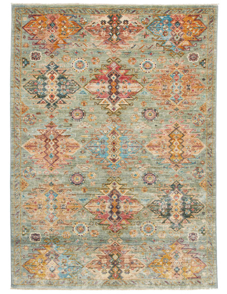 Tappeto Tribal Pakistan 147x203 Verde Acqua Ten
