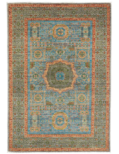 Tappeto Mamlouk Pakistan 100x146 Verde Salvia B