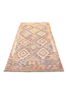 Kilim 100x215 Cm Kilim, Afghanistan, Hand-carded Wool warp: 2