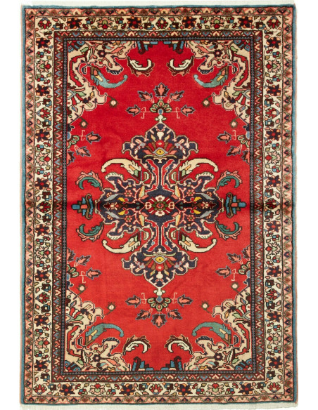 Rug Hamadan Persia red grey 106x152
