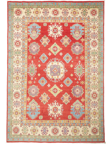 Kazak 204x297 Cm Kazak Pakistan. Lana Cardata A Mano (ordito