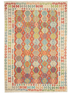 Kilim 209x301 Cm Kilim Afghanistan, Hand-carded Wool warp: