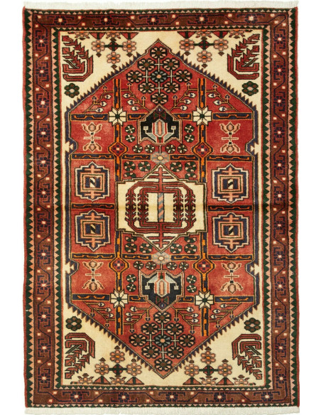 Tappeto Hamadan Persia marrone grigio 104x150