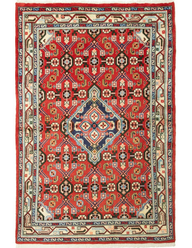 Rug Hamadan Persia red grey 102x154