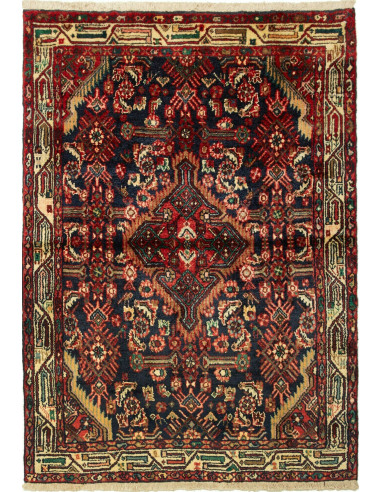Rug Hamadan Persia grey maroon 101x143