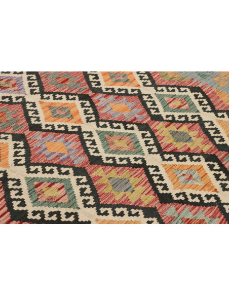 Rug Kilim Afghanistan maroon sky blue 204x302