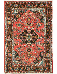 Tappeto Hamadan Persia rosso grigio 108x160
