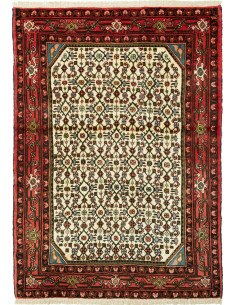 Rug Hamadan Persia maroon yellow 104x148