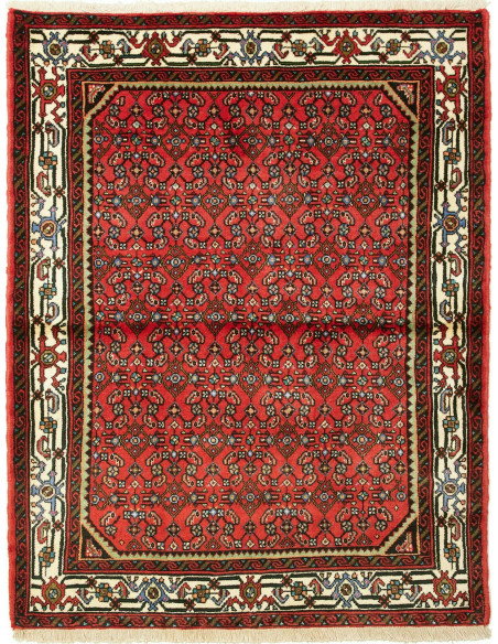 Tappeto Hamadan Persia marrone blu 112x141