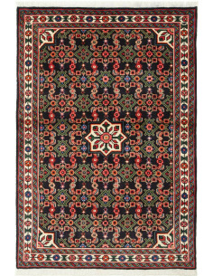 Tappeto Hamadan Persia grigio giallo 100x144