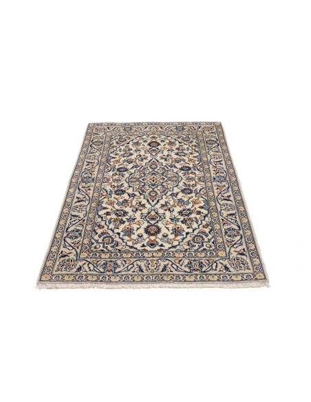 Rug Kashan Fine Persia 100x150 Cream Blue
