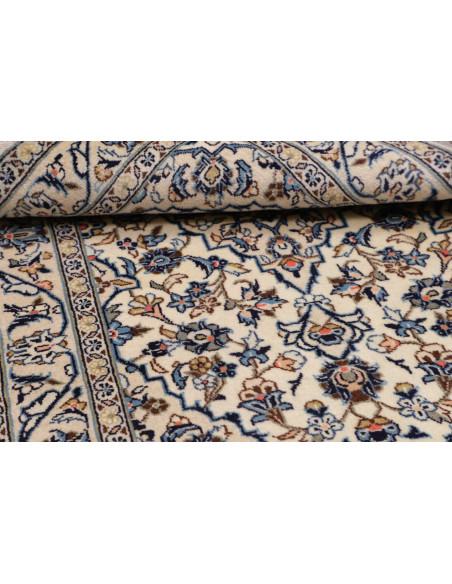 Rug Kashan Fine Persia 100x150 Cream Blue