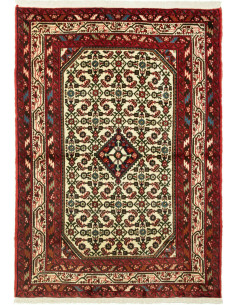 Rug Hamadan Persia maroon yellow 100x145