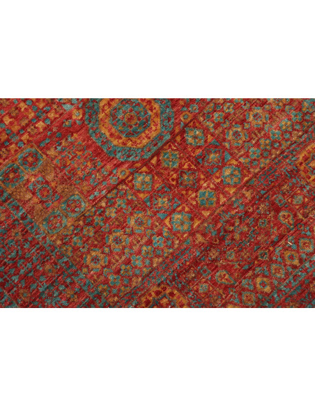 Rug Mamlouk Pakistan 82x391 Terracotta Red Blue