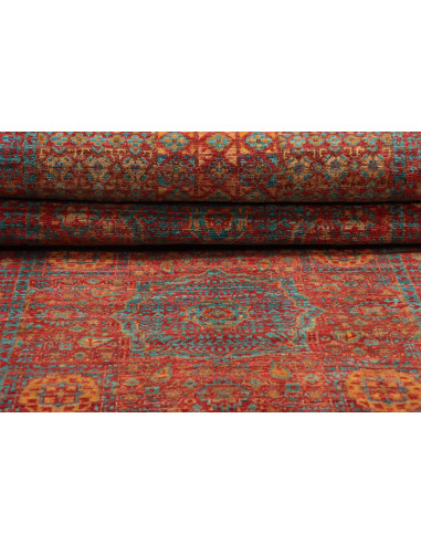 Rug Mamlouk Pakistan 82x391 Terracotta Red Blue