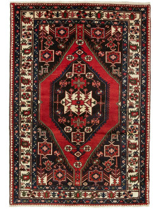 Rug Hamadan Persia maroon yellow 138x203