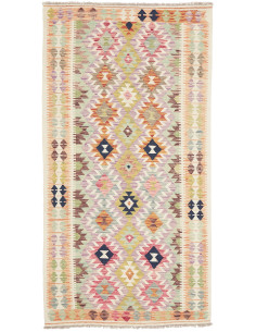 Kilim 104x198 Cm Kilim, Afghanistan, Hand-carded Wool warp: