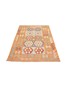 Rug Kilim Afghanistan maroon beige 124x183 2