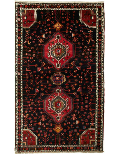 Tappeto Hamadan Persia blu marrone 145x218