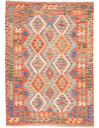 Kilim 126x176 Cm Kilim, Afghanistan, Hand-carded Wool, 0.3