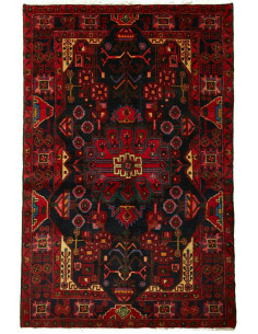 Rug Hamadan Persia blue orange 138x207