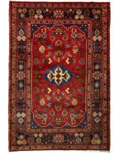 Rug Hamadan Persia maroon orange 140x205