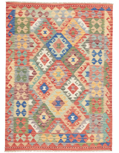 Kilim 125x172 Cm Kilim Afghan. Hand-carded Wool warp: