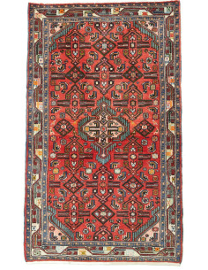 Rug Hamadan Persia green red 80x130