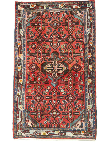 Rug Hamadan Persia green red 80x130