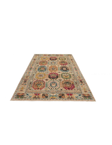 Tappeto Tribal Pakistan 146x213 Beige Multicolo