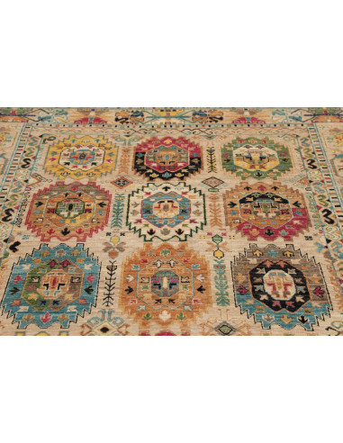 Tappeto Tribal Pakistan 146x213 Beige Multicolo
