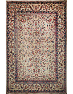 Tappeto Kashan Persia 308x480 Crema Blu Navy Ro