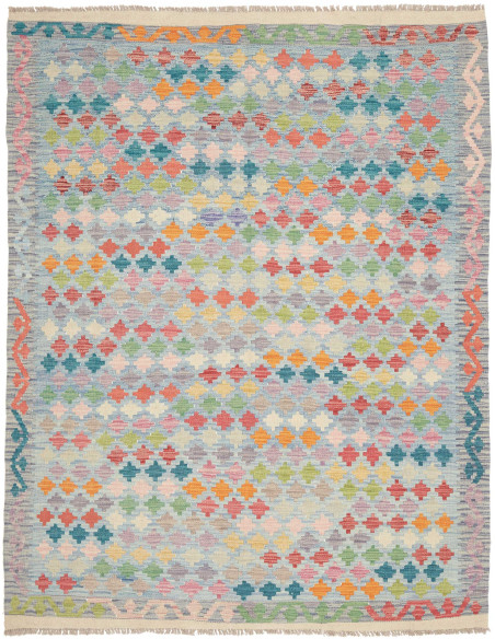 Kilim 152x197 Cm Afghan Kilim Hand-carded Wool Cotton Warp
